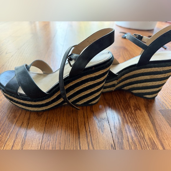 Via Spiga Black Women's Cross-Strap Wedge Sandals size 6 - Picture 3 of 5